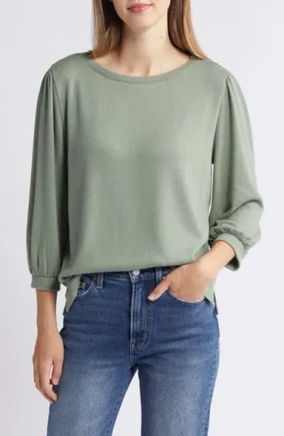 Caslonr Caslon(r) Cozy Knit Top In Green Dune