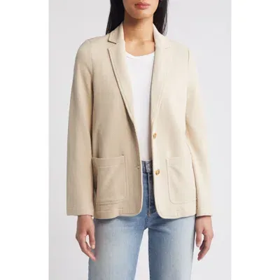 Caslonr Caslon(r) Relaxed Knit Blazer In Tan Doeskin