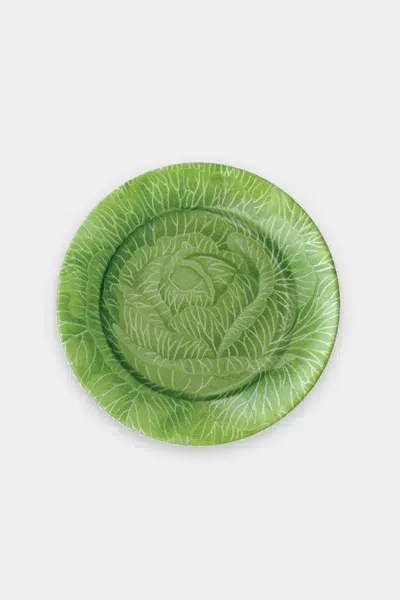 Caspari Cabbageware Paper Salad & Dessert Plates In Green