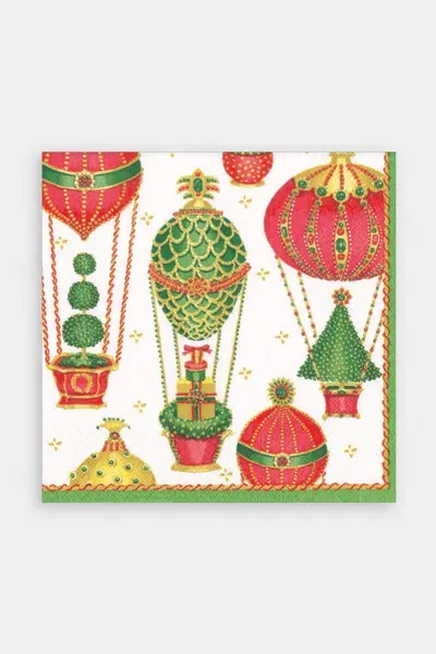 Caspari Christmas In The Air Paper Luncheon Napkins In Multi