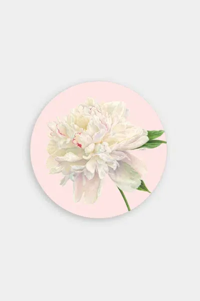 Caspari Duchess Peonies Paper Salad & Dessert Plates In Blush In Blue