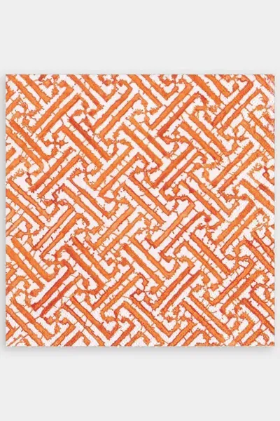 Caspari Fretwork Paper Dinner Napkins In Orange