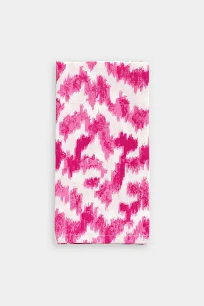 Caspari Modern Moiré Cloth Dinner Napkins In Fuchsia - Each In Pink