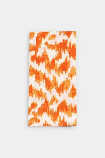 Caspari Modern Moiré Cloth Dinner Napkins In Orange - Each