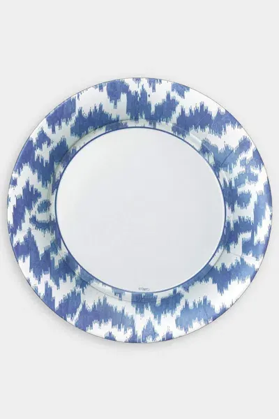 Caspari Modern Moiré Paper Dinner Plates In Blue