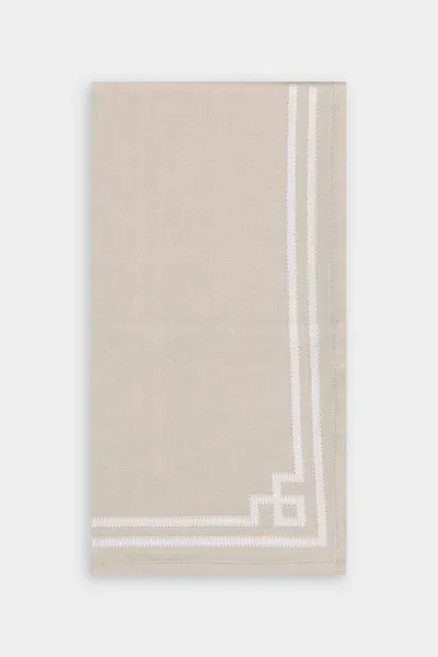 Caspari Rive Gauche Cotton Tea Towel In Natural - Each In Pink