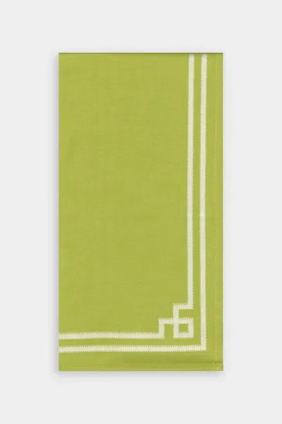 Caspari Rive Gauche Cotton Tea Towel In Spring Green - Each