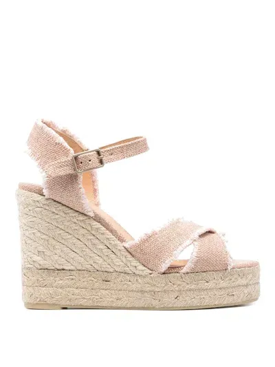 Castaã±er Raw-cut Edged Sandals In Pink