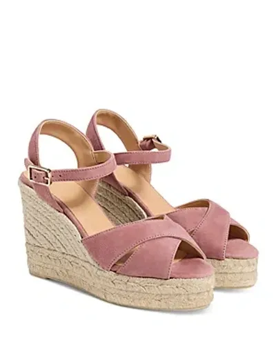 Castaã±er Women's Blaudell Crossover Strap Espadrille Wedge Platform Sandals In Marsala