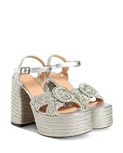 Castaã±er Women's Felicity High Heel Platform Sandals In Platino