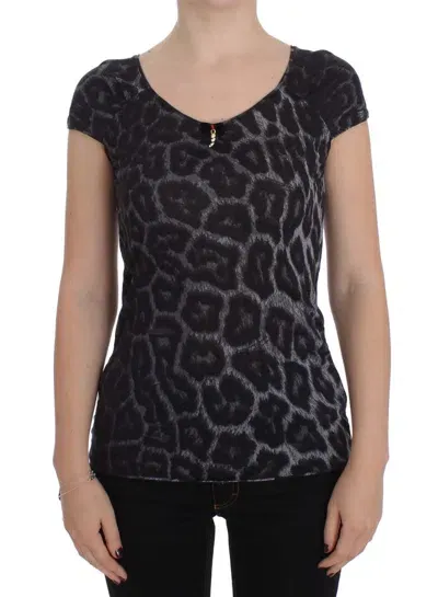 Cavalli Women Dark  Leopard Modal  Blouse Top In Gray