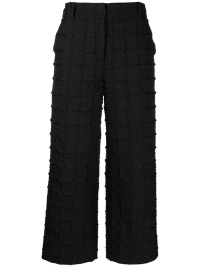 Cecilie Bahnsen Jaylee Mid-rise Cropped Trousers In Black