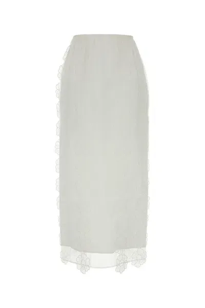 Cecilie Bahnsen Olympia Skirt Magnolia Embroidery White-10 Nd  Female