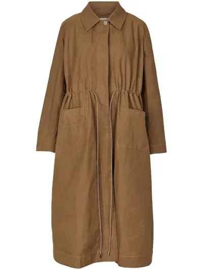 Cecilie Bahnsen Vania Buttoned-up Coat In Brown