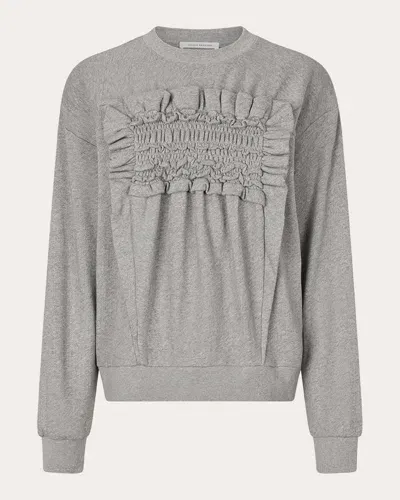 Cecilie Bahnsen Ollie Ruffled Detailed Sweatshirt In Grey