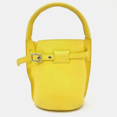 Pre-owned Celine Bucket Nano Bag In Yellow