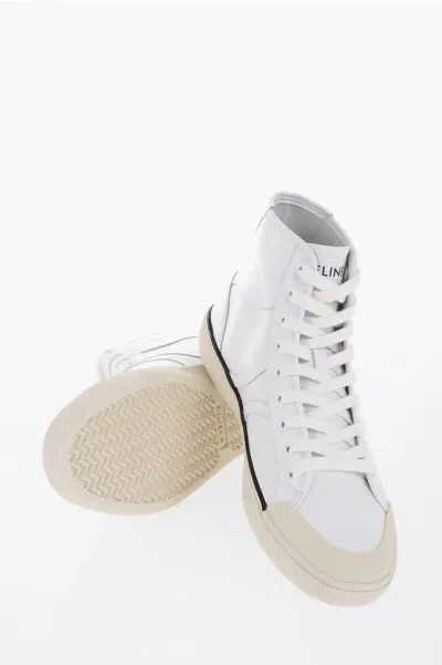 Celine Leather Alan High-top Sneakers In White