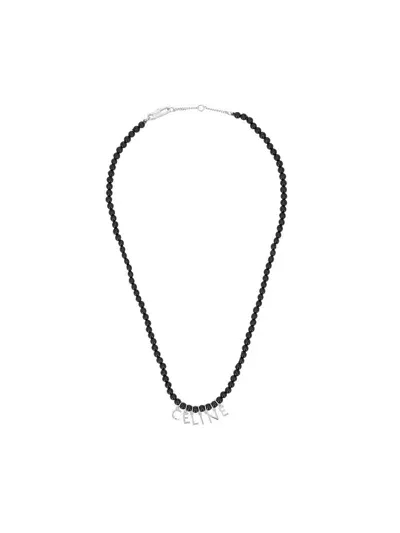 Celine Monochroms Bead Necklace In Black