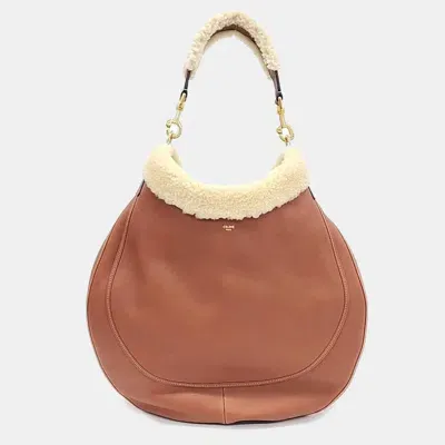 Pre-owned Celine Shearling Hobo Bag In Brown