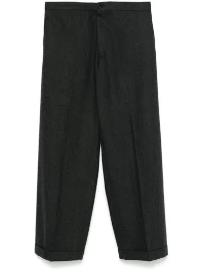 Cellar Door Tapered Trousers In Black