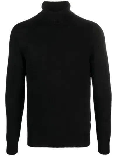 Cenere Gb Roll-neck Wool-blend Jumper In Schwarz