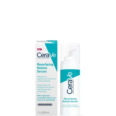 Cerave Resurfacing Retinol Serum With Ceramides And Niacinamide For Blemish-prone Skin 30ml In White