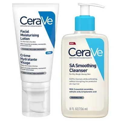 Cerave Smoothing Skin Night Time Bundle In White