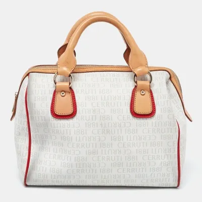 Pre-owned Cerruti 1881 Multicolor Signature Coated Canvas And Leather Bag