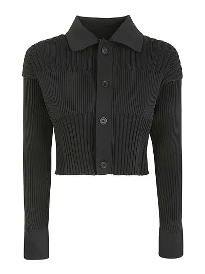 Cfcl Fluted Cropped Shirt Cardigan Clothing In Black