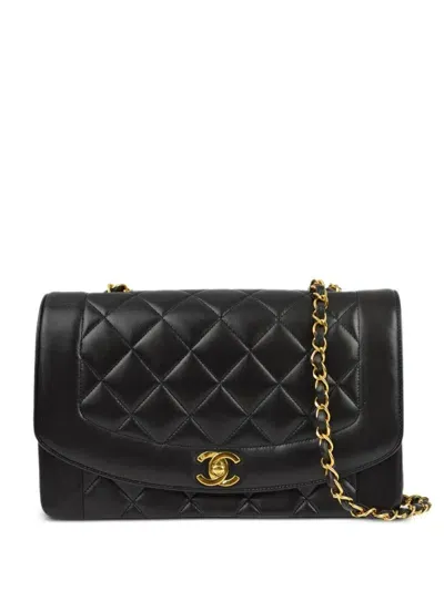 Pre-owned Chanel 1992 Medium Diana Shoulder Bag In Black