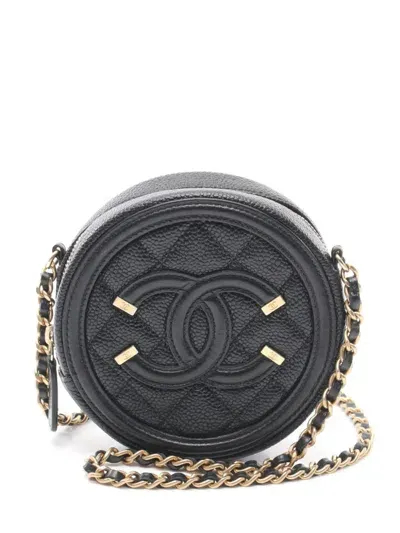 Pre-owned Chanel 2018-2019 Cc Figley Shoulder Bag In Black