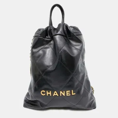 Pre-owned Chanel 22 Backpack In Black