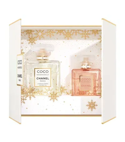 Chanel Coco Mademoiselle Case Eau De Parfum & Body Oil In White