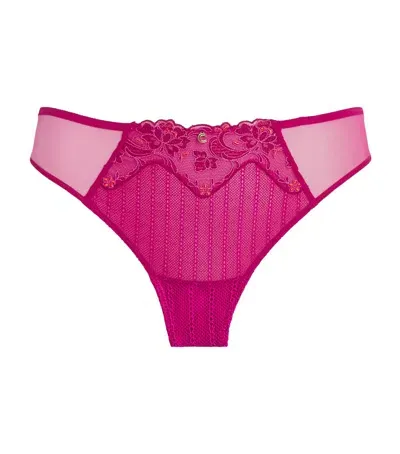 Chantelle Lace Tanga Briefs In Burgundy