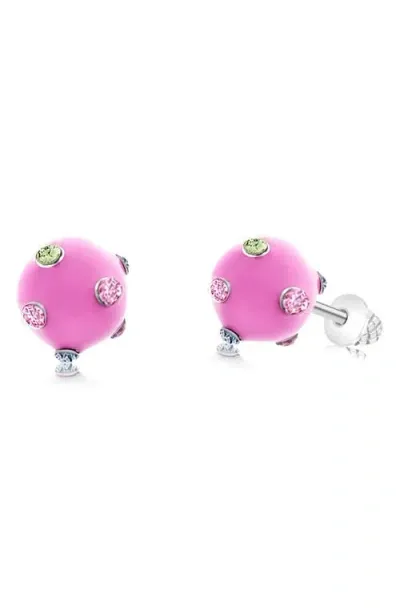 Chanteur Kids' Ball Stud Earrings In Pink/multi