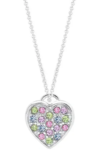 Chanteur Kids' Heart Pendant Necklace In Silver Multi