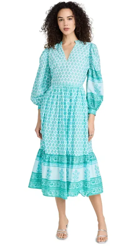 Charina Sarte Loulou Midi Dress Aqua