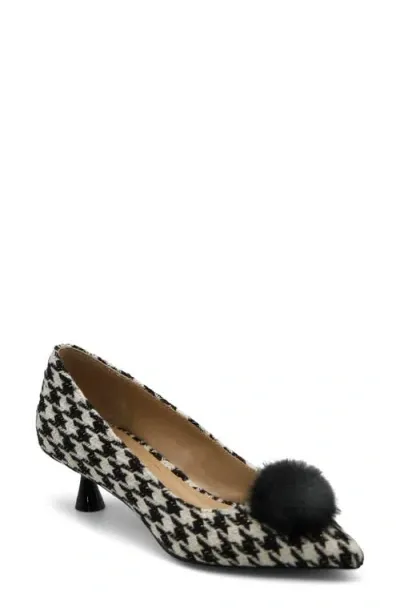 Charles By Charles David Amon Pointed Toe Kitten Heel Pump In Black White