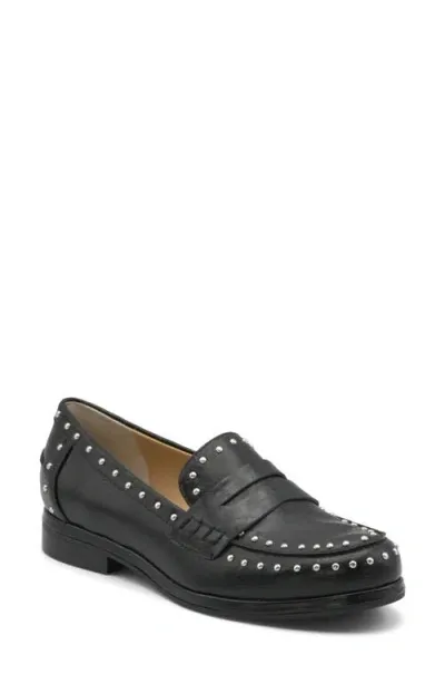 Charles By Charles David Basile Studded Penny Loafer In Black Distressed