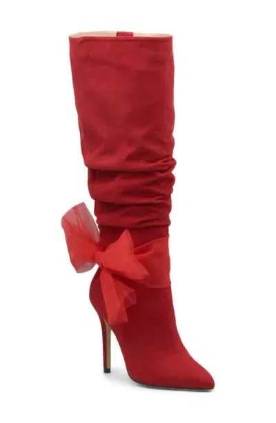 Charles By Charles David Pizzi Pointed Toe Knee High Boot In Red-ms