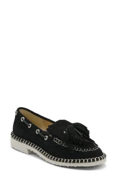 Charles David Poppy Kiltie Fringe Loafer In Black