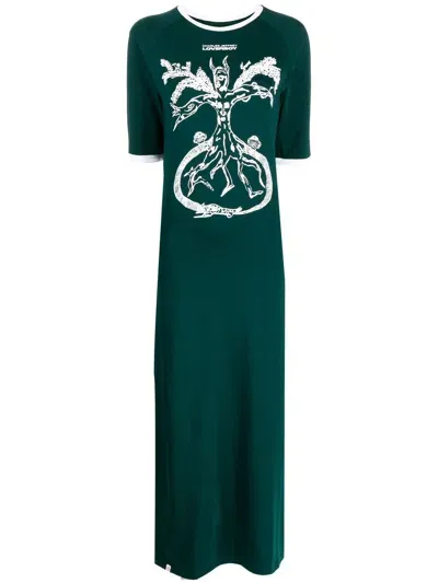 Charles Jeffrey Loverboy Baby T-shirt Maxi Dress In Green