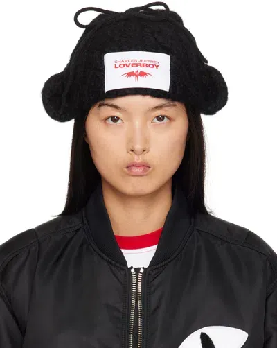 Charles Jeffrey Loverboy Black Chunky Aviator Beanie