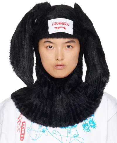 Charles Jeffrey Loverboy Black Fluffy Rabbit Balaclava