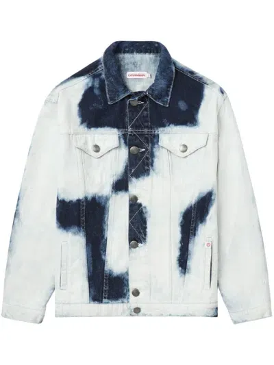 Charles Jeffrey Loverboy Bleached-effect Denim Jacket In Weiss