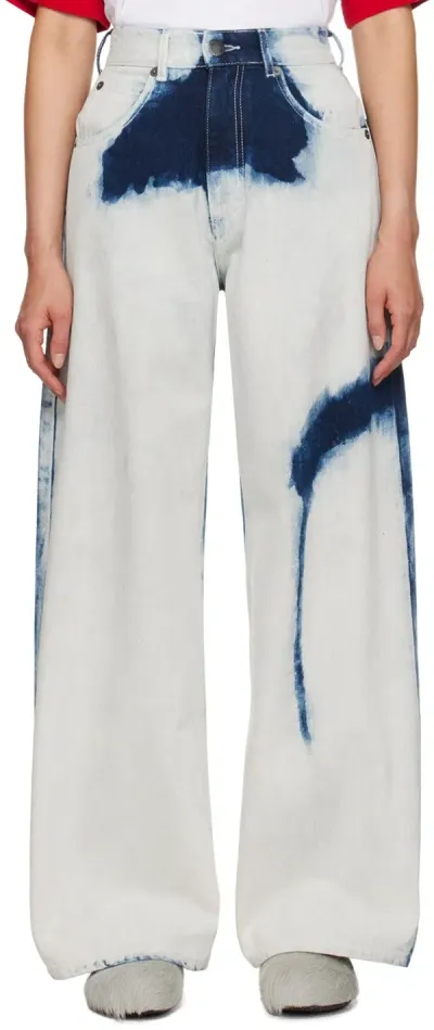 Charles Jeffrey Loverboy Blue Wide Jeans In White