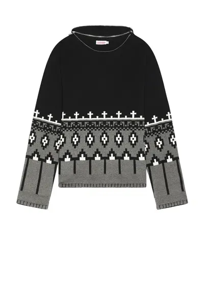 Charles Jeffrey Loverboy Boo Jumper In Black & Grey Fairisle