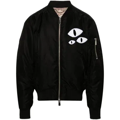 Charles Jeffrey Loverboy Eye-patch Padded Bomber Jacket In Black