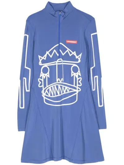 Charles Jeffrey Loverboy Cycling Mini Dress In Blue