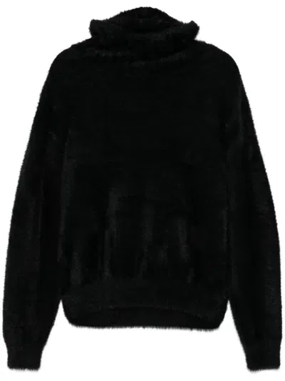 Charles Jeffrey Loverboy Fluffy Ears Balaclava Jumper In Black